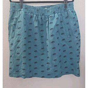 Loft Outlet Skirt Womens Petite L Green Mid‎ Length Cotton Blend Bottom